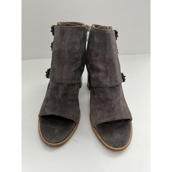 Women's "RAG & BONE" Size 9 -9.5 /39.5 Marta Suede Gray Block Heel Leath…